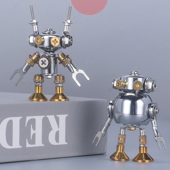 1 piece blind box diy mini 3d metal white collar mecha model office series building kit