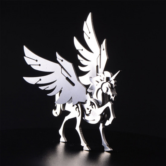 100pcs+ diy 3d assembling model golden unicorn & silver unicorn