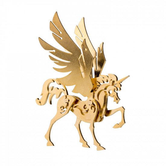 100pcs+ diy 3d assembling model golden unicorn & silver unicorn