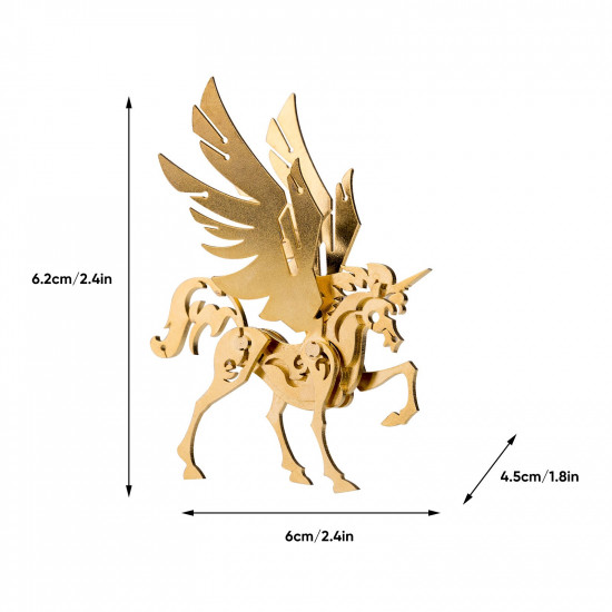 100pcs+ diy 3d assembling model golden unicorn & silver unicorn