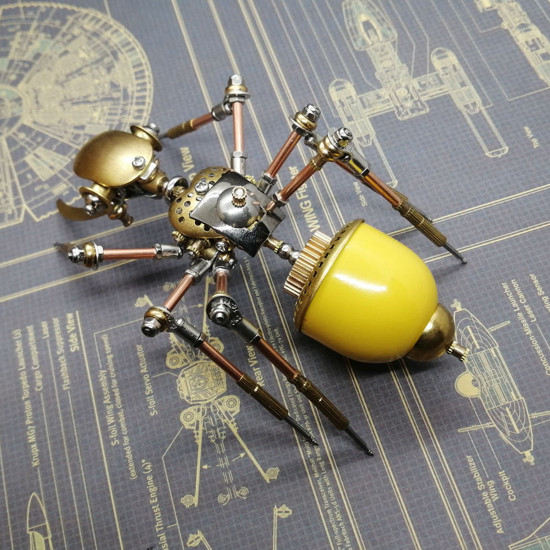 100pcs+ steampunk ant insect diy metal assembly model 3d puzzle