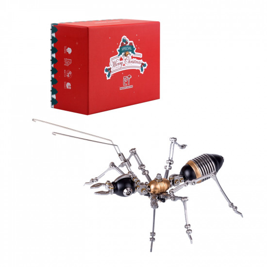 100pcs+ steampunk ant insect diy metal assembly model kit with christmas package