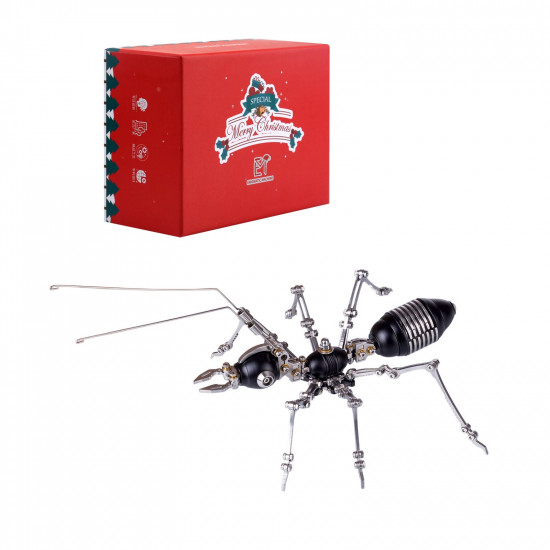 100pcs+ steampunk ant insect diy metal assembly model kit with christmas package