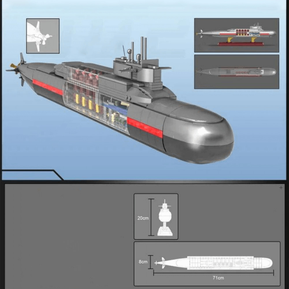 type 092 nuclear submarine 1019pcs - 1019pcs