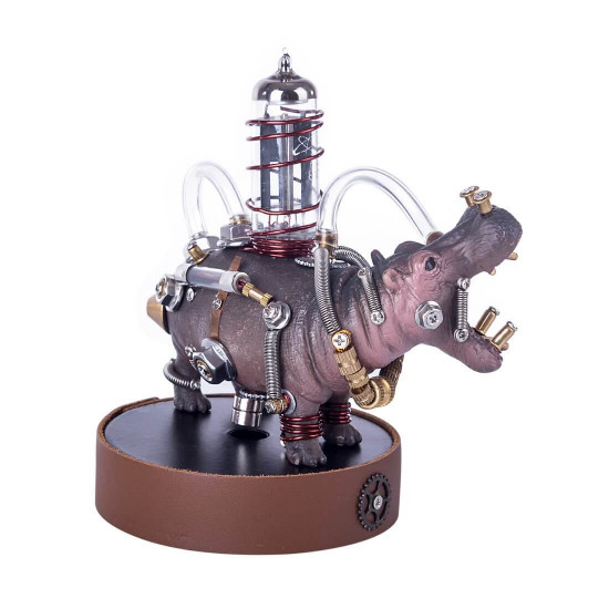 105pcs  3d assembly metal mechanical variant beast hippo puzzle model