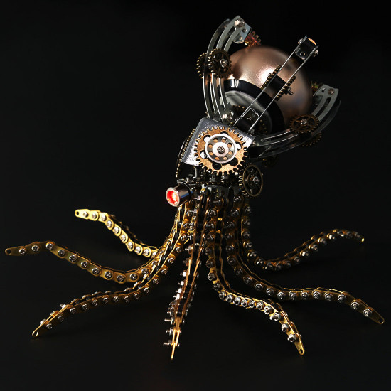 1060pcs metal model kits diy steampunk mechanical octopus with speaker