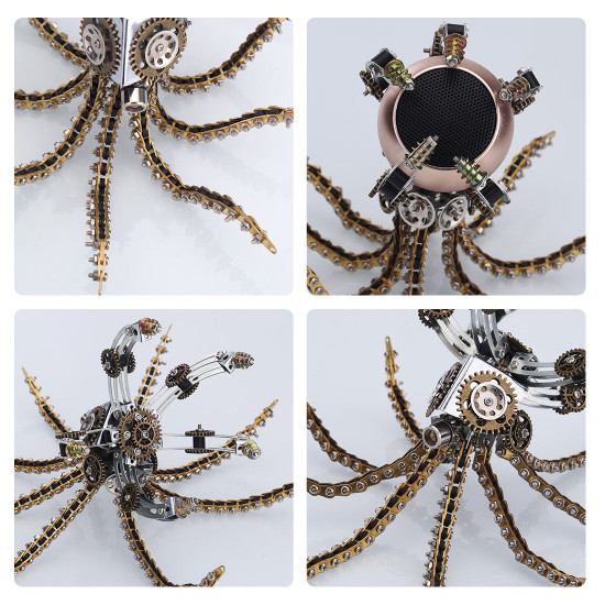 1060pcs metal model kits diy steampunk mechanical octopus with speaker