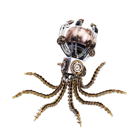 1060pcs metal model kits diy steampunk mechanical octopus with speaker