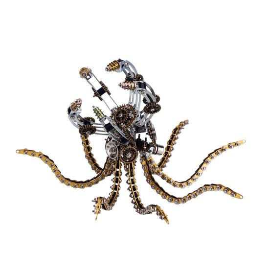 1060pcs metal model kits diy steampunk mechanical octopus with speaker