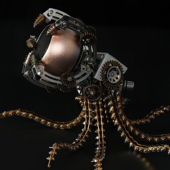 1060pcs metal model kits diy steampunk mechanical octopus with speaker