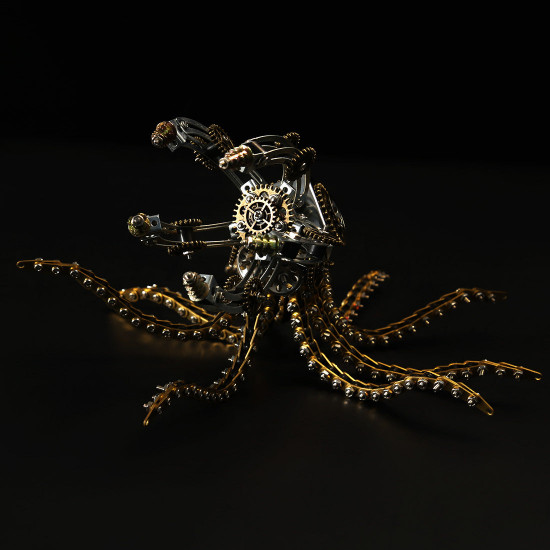 1060pcs metal model kits diy steampunk mechanical octopus with speaker