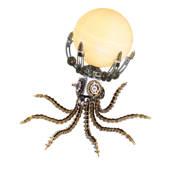 1061pcs metal model kits steampunk octopus jupiter moon night light