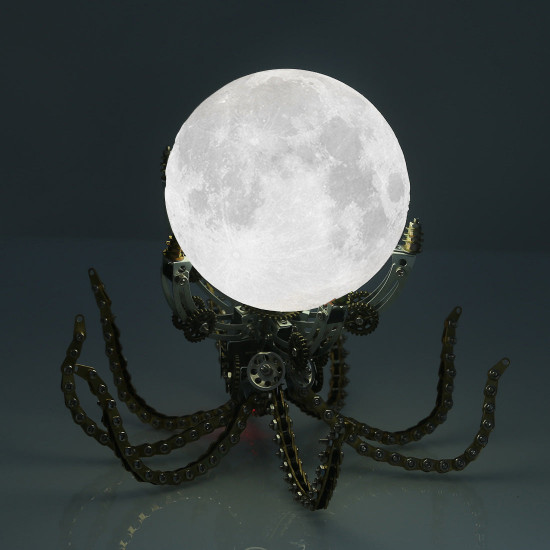 1061pcs metal model kits steampunk octopus jupiter moon night light