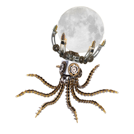 1061pcs metal model kits steampunk octopus jupiter moon night light