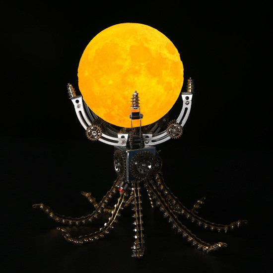 1061pcs metal model kits steampunk octopus jupiter moon night light