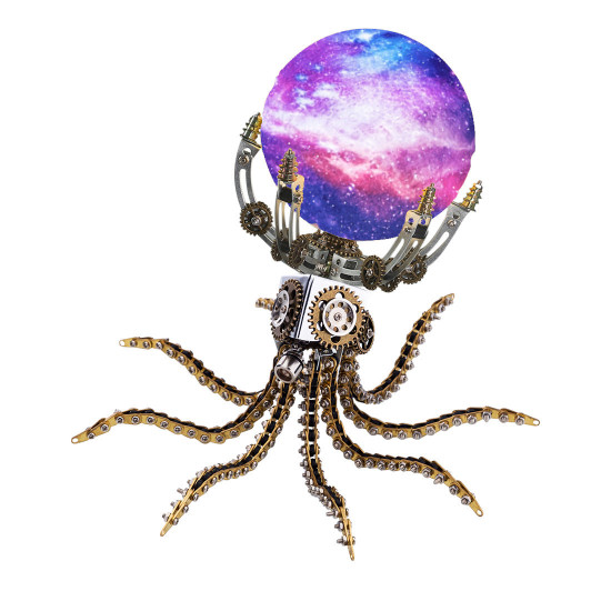 1061pcs metal model kits steampunk octopus jupiter moon night light