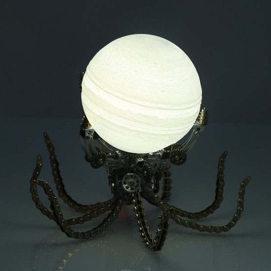 1061pcs metal model kits steampunk octopus jupiter moon night light