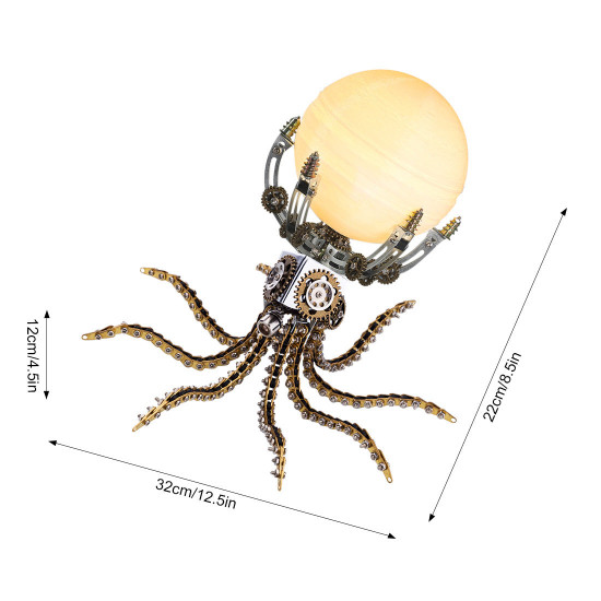 1061pcs metal model kits steampunk octopus jupiter moon night light