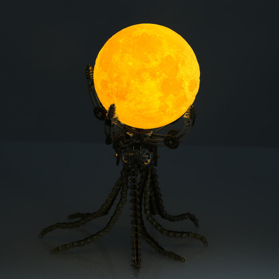 1061pcs metal model kits steampunk octopus jupiter moon night light