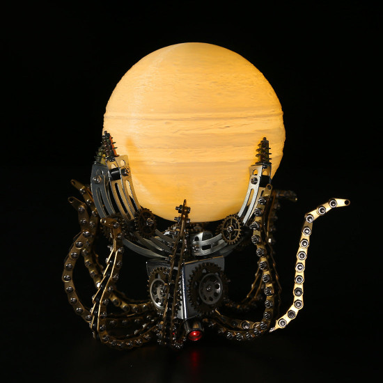 1061pcs metal model kits steampunk octopus jupiter moon night light