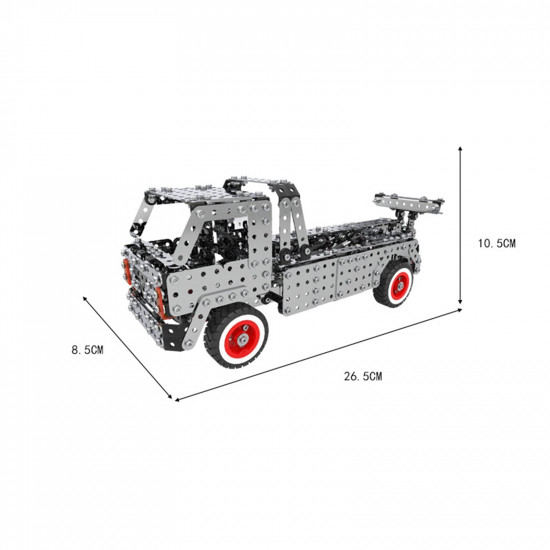 1067pcs adults 3d metal construction dump truck trailer assembly model kit