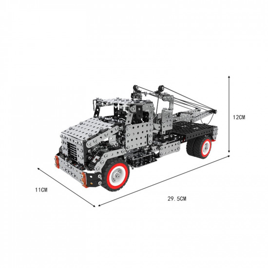 1094pcs 3d metal puzzle assembly crane truck construction vehicles for adults