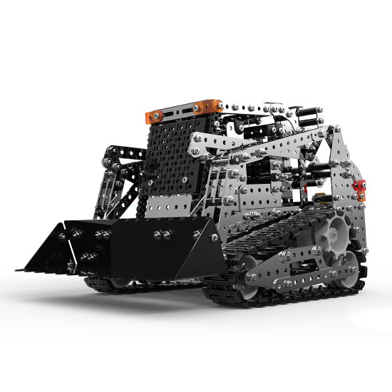 1178pcs diy assembly 2.4g 10ch rc tracked forklift vehicle car puzzle model