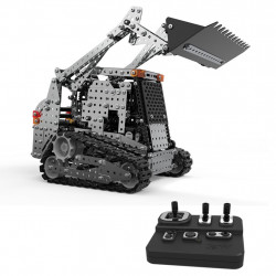 1178pcs diy assembly 2.4g 10ch rc tracked  forklift vehicle car puzzle model