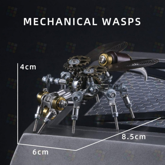 126pcs 3d metal diy mechanical wasp insect puzzle model puzzle jigsaw