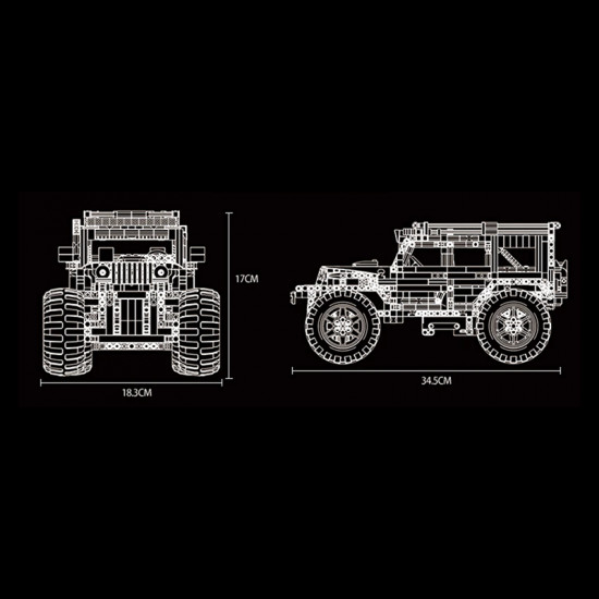 remote controlled oversized off roader 1287pcs