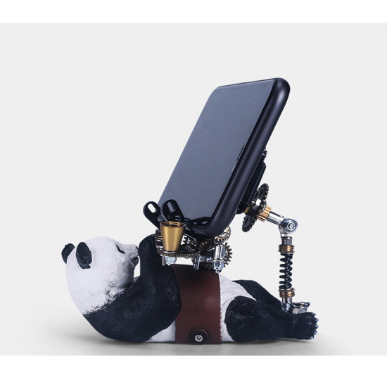 129pcs diy assembling 3d metal panda model kit phone holder