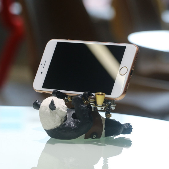 129pcs diy assembling 3d metal panda model kit phone holder