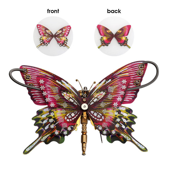 150pcs 3d steampunk purple red swallowtail butterfly model kit