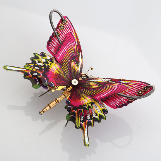 150pcs 3d steampunk purple red swallowtail butterfly model kit