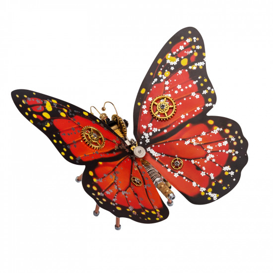 150pcs steampunk scarlet peacock butterfly assembly model -red