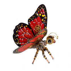 150pcs steampunk scarlet peacock butterfly assembly model -red