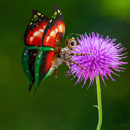 150pcs red and green swallowtail butterfly assembly steampunk model kit