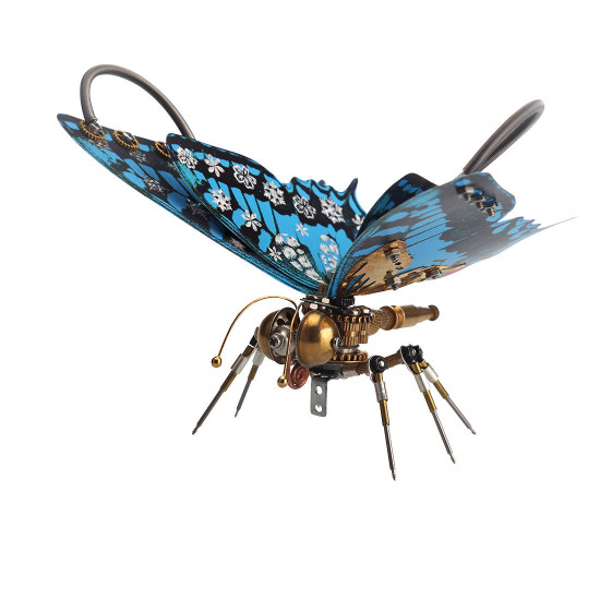 150pcs steampunk blue butterfly pipevine swallowtail model building kit