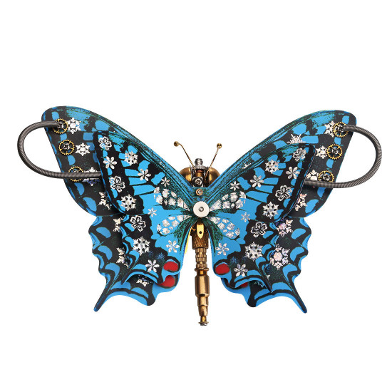 150pcs steampunk blue butterfly pipevine swallowtail model building kit