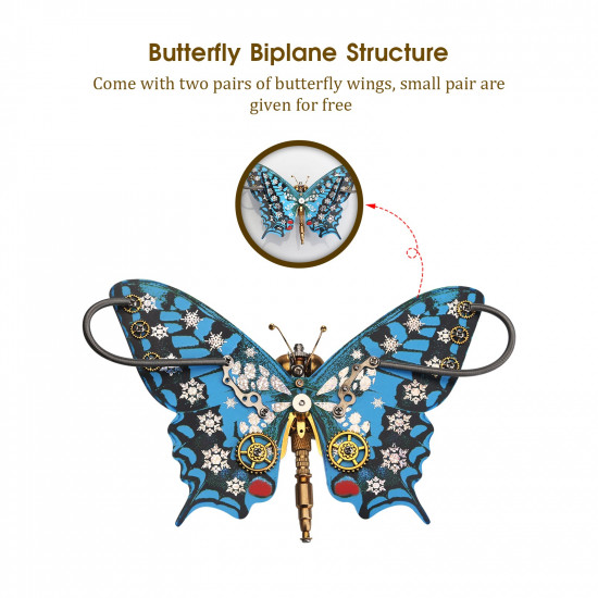 150pcs steampunk blue butterfly pipevine swallowtail model building kit