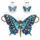 150pcs steampunk blue butterfly pipevine swallowtail model building kit