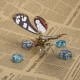 150pcs+ steampunk brush-footed butterfly 3d metal model kits greta oto