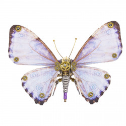 150pcs+ steampunk real purple blue butterfly 3d metal model kits morpho godarti asarpai