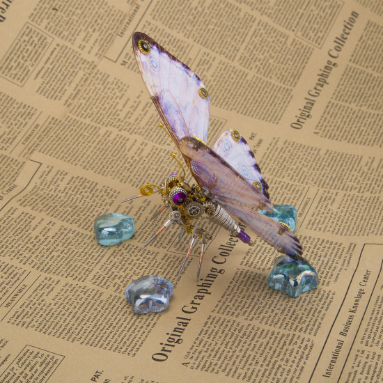 150pcs+ steampunk purple blue butterfly 3d metal model kits morpho godarti asarpai