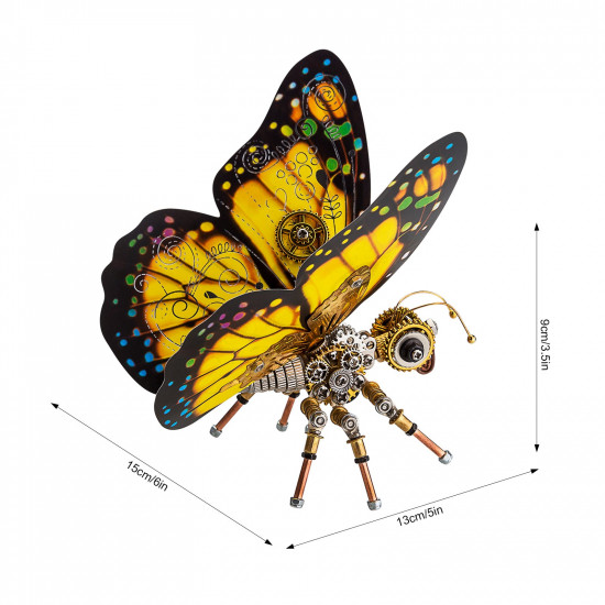 150pcs monarch butterfly steampunk assembly model