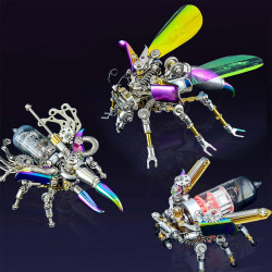 180pcs punk mini wasp 3d metal puzzle diy insect