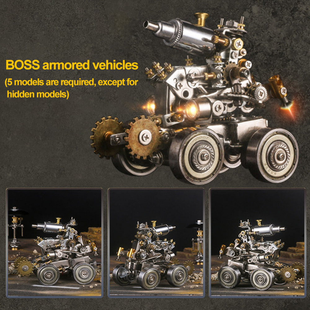 1pc blind box random mini diy 3d assembly armor metal submarine mecha ...