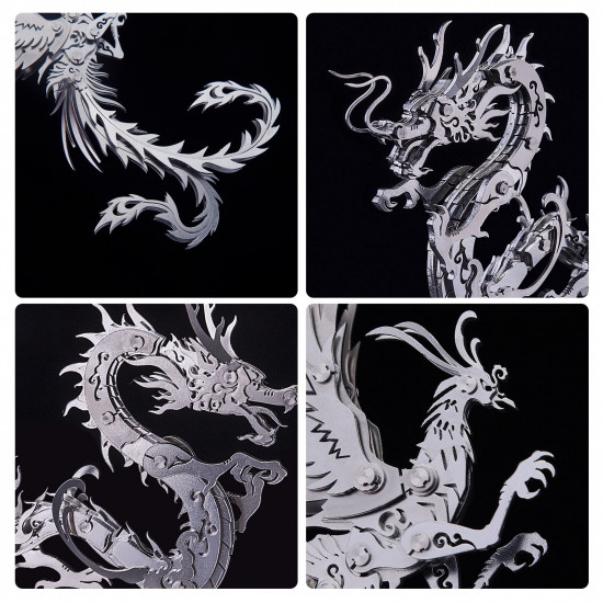 200pcs+ diy oriental dragon + phoenix assembly building kit for home decoration