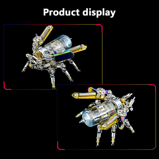 200pcs mechanical led firefly 3d metal puzzle insect series