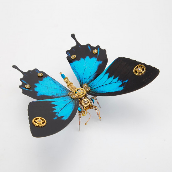 200pcs+ steampunk metal assembly butterfly morpho helena, papilio ulysses & dichorragia nesimachus